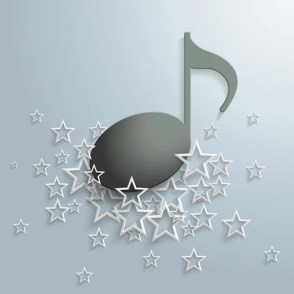 Black Music Note Étoiles blanches — Image vectorielle