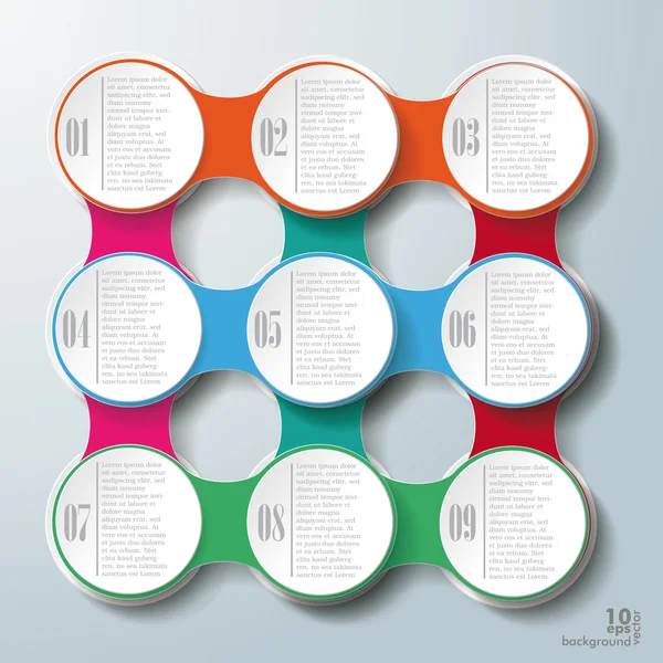 Infographic Design Gekleurde Kettingen Witte Cirkels 4 Opties — Stockvector