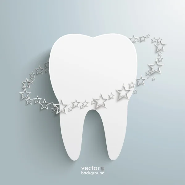 Beyaz diş beyaz yıldız — Stok Vektör