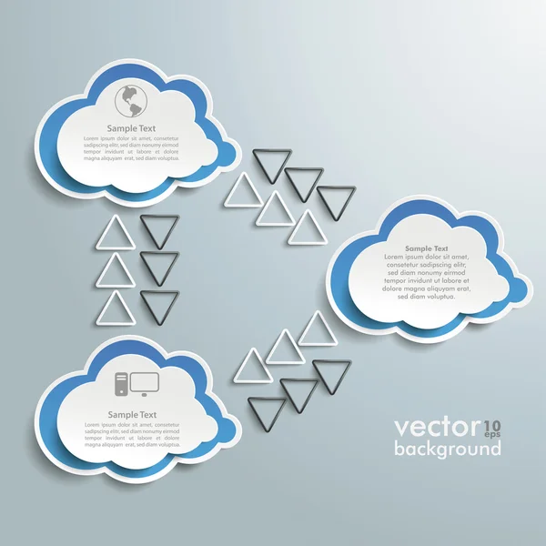 Tres nubes conectadas Infografía — Archivo Imágenes Vectoriales