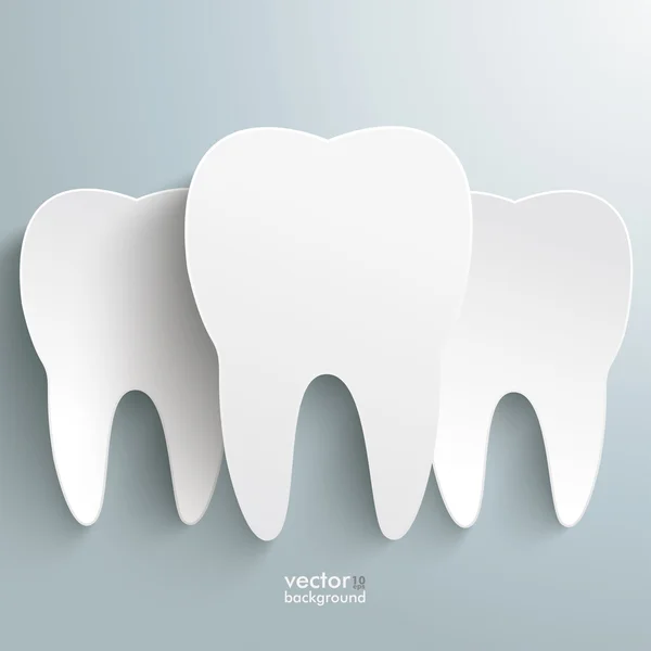Три белых зуба — стоковый вектор