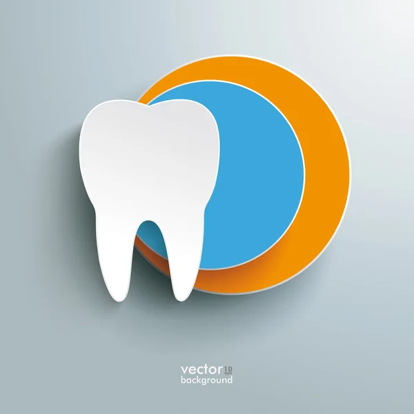 Білий зуб синій помаранчевий дизайн — стоковий вектор