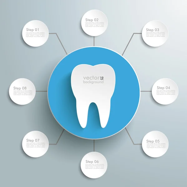 Dente bianco con 8 opzioni — Vettoriale Stock