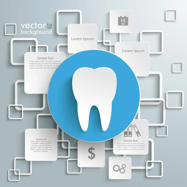 Tooth met witte rechthoeken infographic — Stockvector