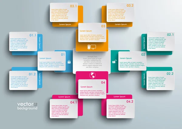 Rectenágios conectados Infográfico Big Cross —  Vetores de Stock