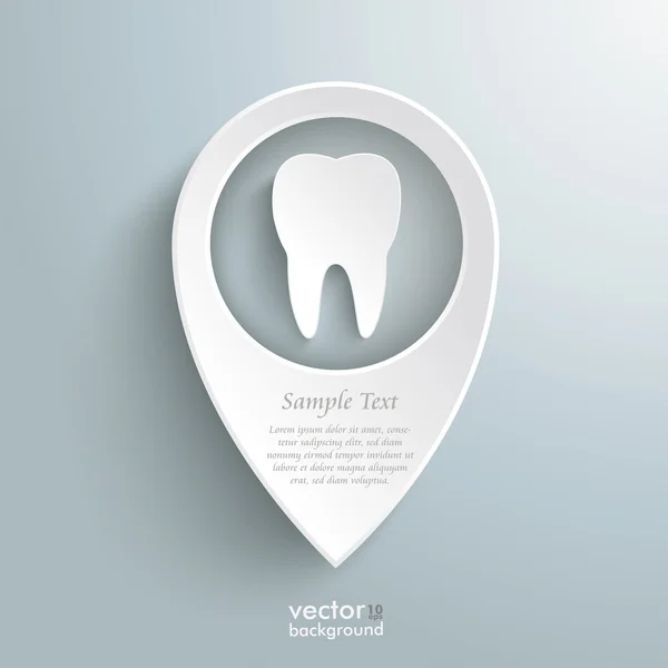 Weißer Standortmarker Zahn — Stockvektor