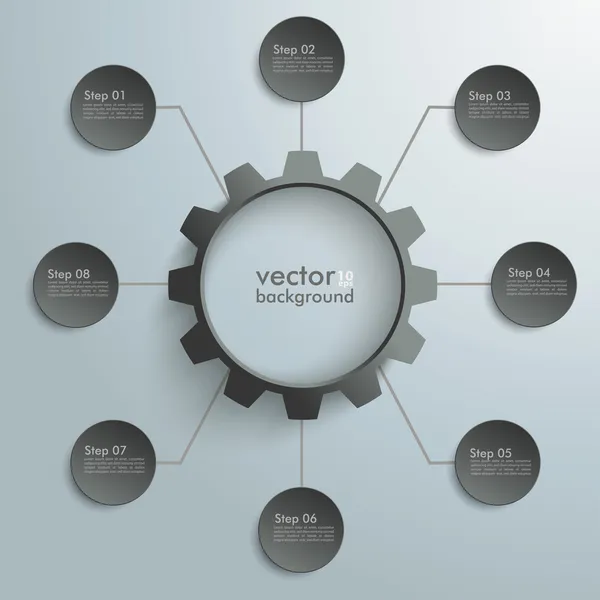 Engranaje grande 8 opciones — Archivo Imágenes Vectoriales