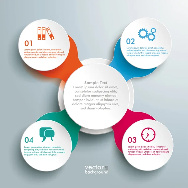 Cadeia de círculo colorido Cruz Infográfico —  Vetores de Stock