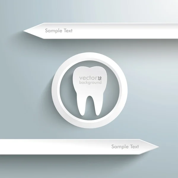 Duas setas brancas Dente branco —  Vetores de Stock