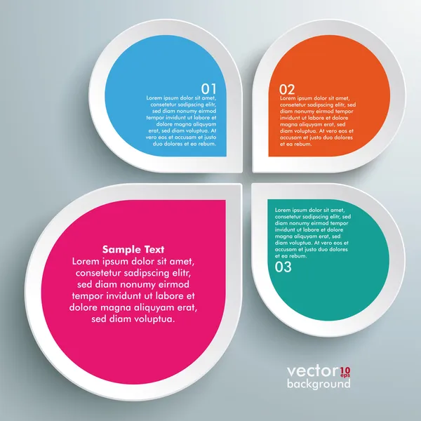 Gocce astratte colorate infografiche Fioritura — Vettoriale Stock