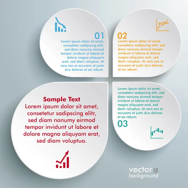 Infographic vit abstrakt droppar Flower diagram — Stock vektor