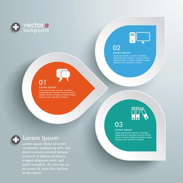 Infographie Trois gouttes colorées — Image vectorielle