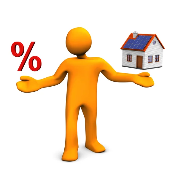 Manikin House Percent — Stock Photo, Image