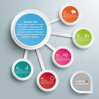 Infographic Big And 5 Small Circles clipart