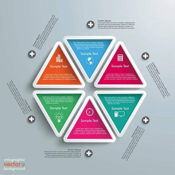 Drei farbige Tropfen Batched Circles Infografik PiAd — Stockvektor