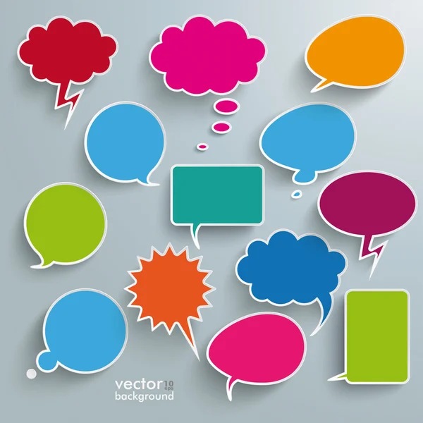 Bulles de communication colorées — Image vectorielle