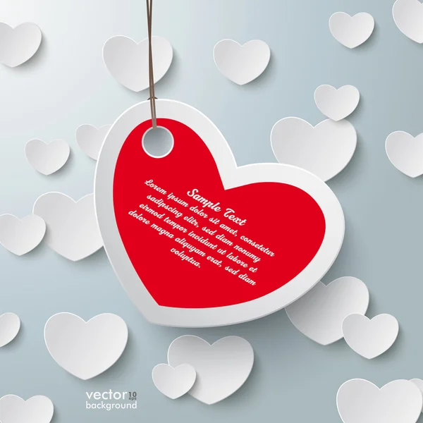 Sticker Coeur Prix Coeurs Blancs — Image vectorielle