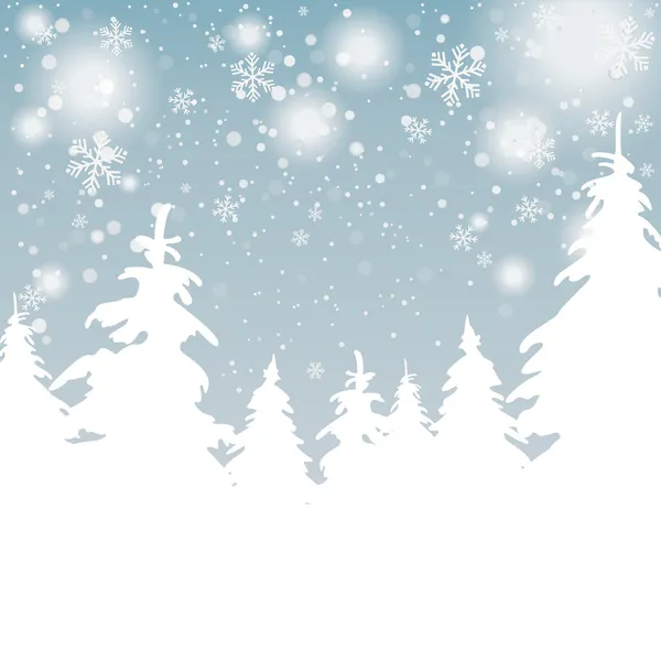 Fondo de nieve Árboles de Navidad — Vector de stock