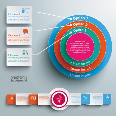 Colored Ring in Rings Infographic Rectangles clipart