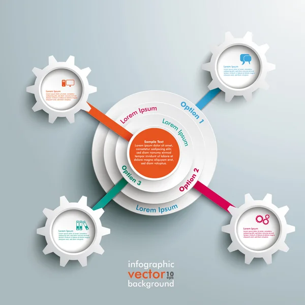 Ring i ringar Infographic Gears — Stock vektor