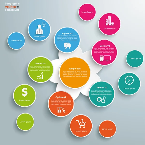 Renkli çiçek Infographic sarmal — Stok Vektör