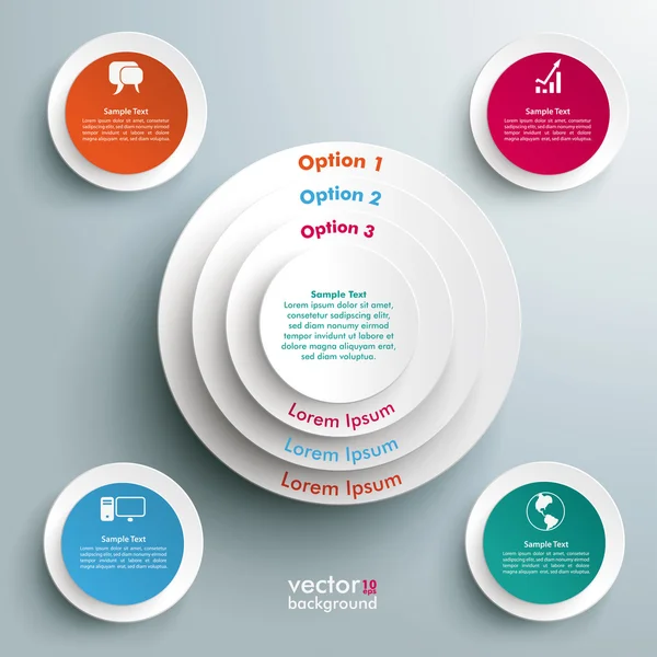 Farbige und weiße Kreise im Kreis Infografik — Stockvektor