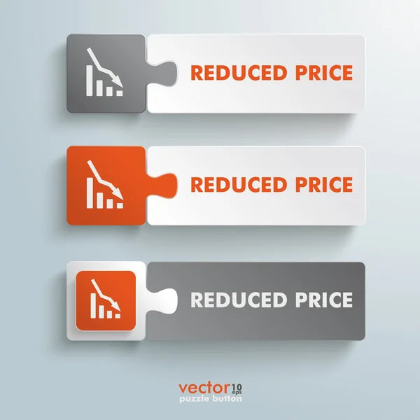 Puzzles de botão Preço reduzido — Vetor de Stock