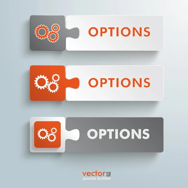 Button Puzzle Options — Stock Vector