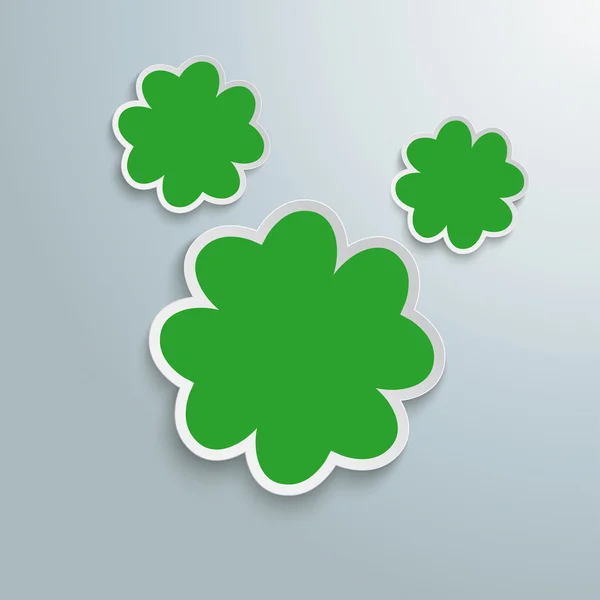 3 緑のシャムロック — ストックベクタ
