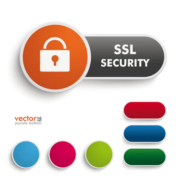 SSL Security Button — Stock Vector