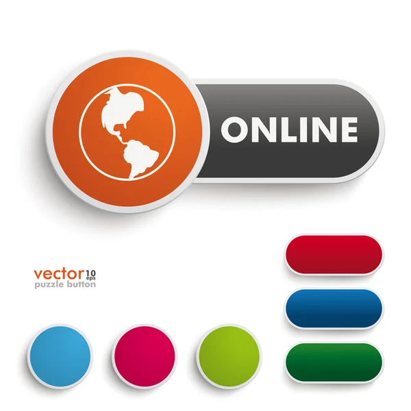 Pulsante online — Vettoriale Stock