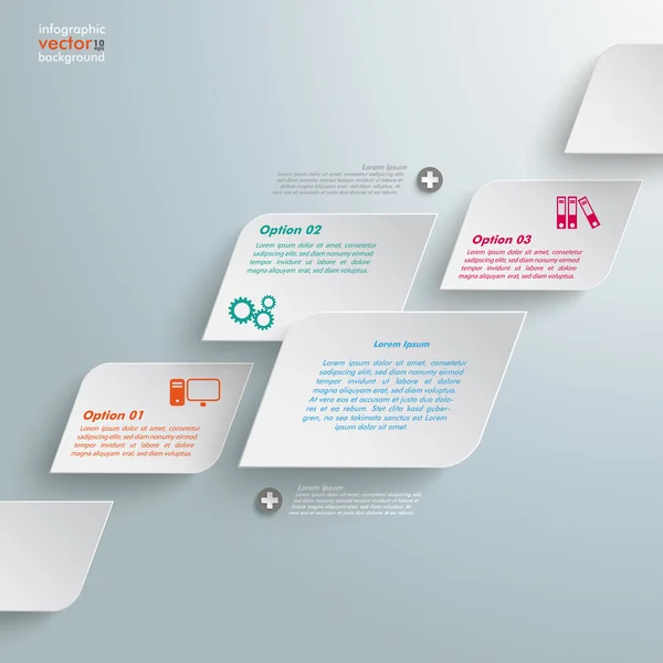 Bevel Rectangles 3 Options Infographie — Image vectorielle