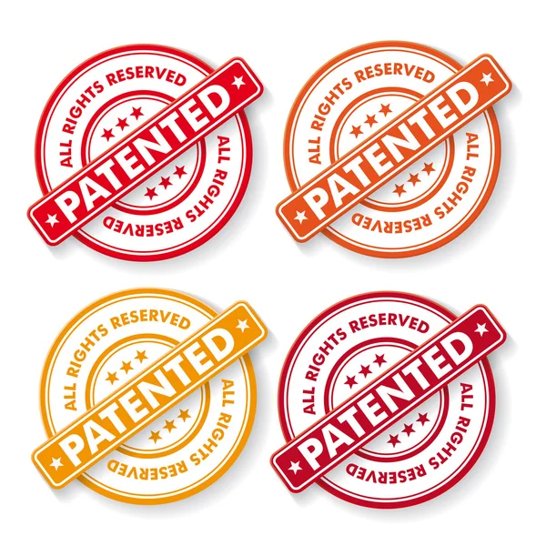 Wszelkie prawa zastrzeżone Patendet pieczęć etykiety — Wektor stockowy