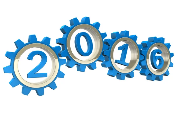 2016 Blue Gears — Stock Photo, Image