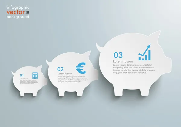 Piggy Banks Chart — Stock Vector