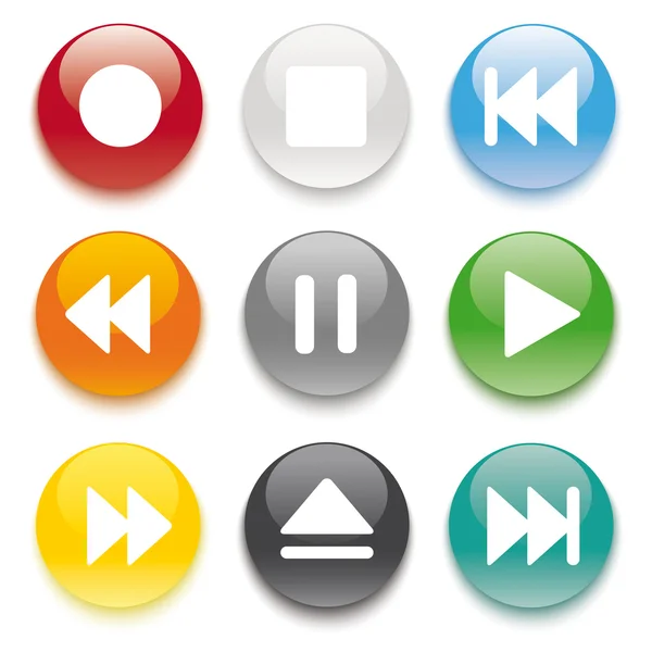 9 botões coloridos —  Vetores de Stock