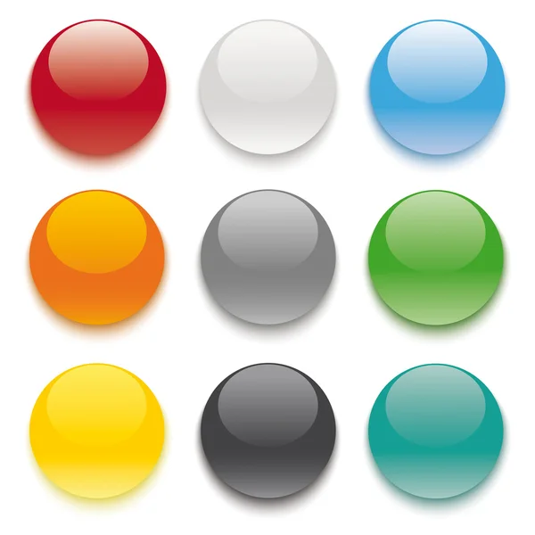 9 Colored Buttons — Stock Vector
