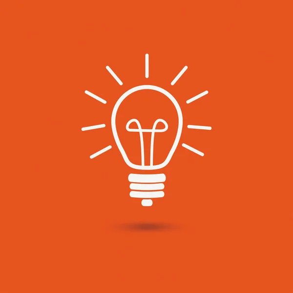 Idée d'ampoule de fond orange — Image vectorielle