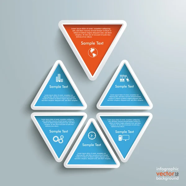 Six Triangles Bleu Orange — Image vectorielle