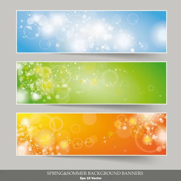 Three Banners Colored Background — Stock Vector