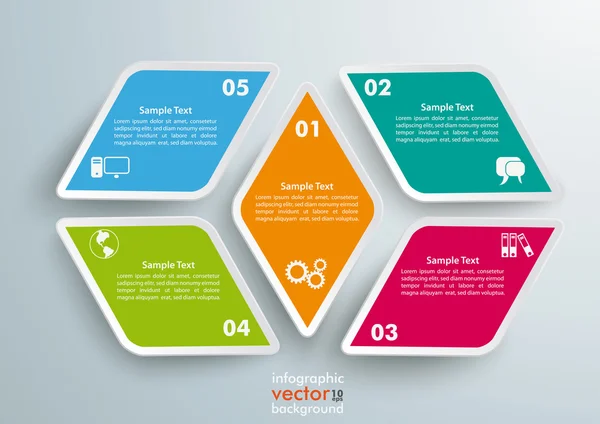 4 trozos de rombo 5 opciones — Archivo Imágenes Vectoriales