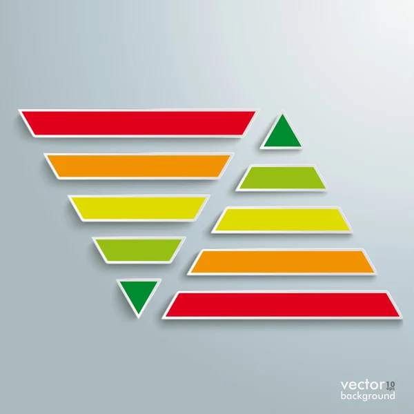 2 Pirâmides coloridas paralelas Infográfico — Vetor de Stock