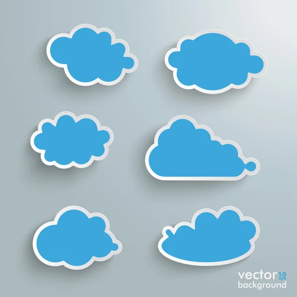Набор синих облаков — стоковый вектор