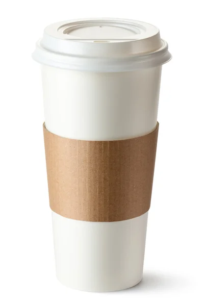 Takeaway kaffe med mugghållare — Stockfoto