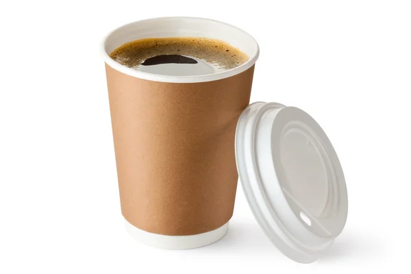 Otwarty kawy na wynos w karton cup Obrazy Stockowe bez tantiem