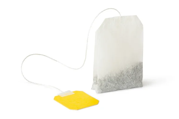 Teabag avec étiquette jaune — Photo