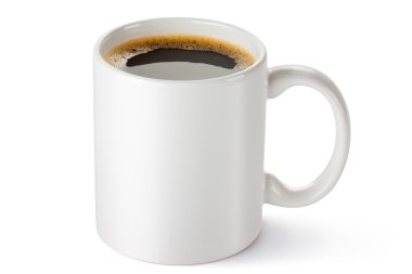 Beyaz seramik kahve kupası.