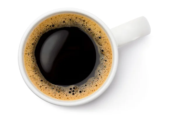 White ceramic coffee mug. Top view. — Stock Photo, Image