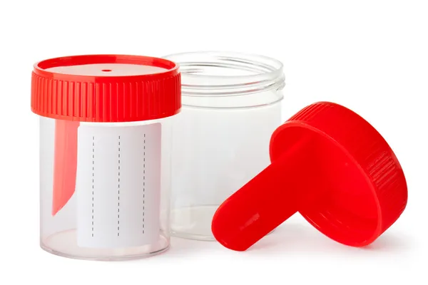 Two medical containers for biomaterial Royalty Free Stock Images