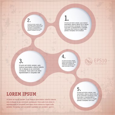 Sadece vintage Infographic adım adım